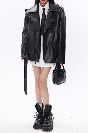 Casual Day Outfits, Easy Trendy Outfits Come As You Are Grunge Leather Jacket