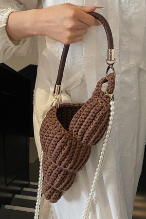 Casual Day Outfits, Easy Trendy Outfits Conch Shell Knit Crochet Bag