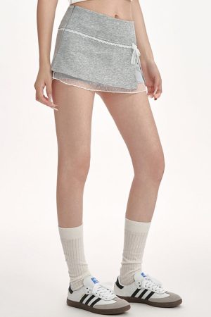 Casual Day Outfits, Easy Trendy Outfits Coquette Aesthetic Lace Bow Skort