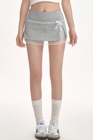 Casual Day Outfits, Easy Trendy Outfits Coquette Aesthetic Lace Bow Skort