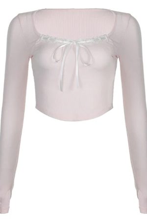 Casual Day Outfits, Easy Trendy Outfits Coquette Baby Bow Pink Top