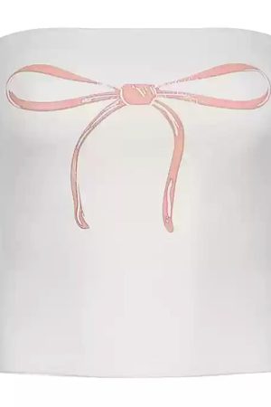 Casual Day Outfits, Easy Trendy Outfits Coquette Bow Y2K Tube Top
