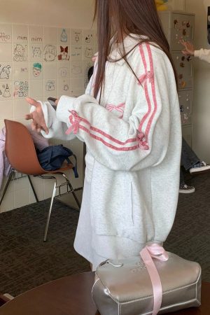 Casual Day Outfits, Easy Trendy Outfits Coquette Bows Side-Stripe Track Suit