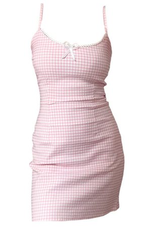 Casual Day Outfits, Easy Trendy Outfits Coquette Gingham Slip Dress