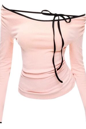Casual Day Outfits, Easy Trendy Outfits Coquette Girl Off-Shoulder Top