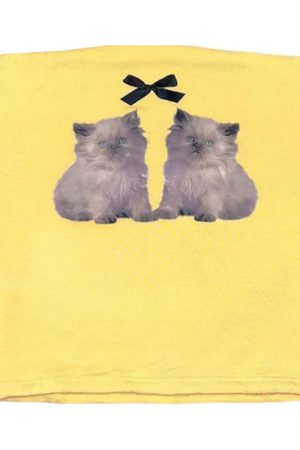 Casual Day Outfits, Easy Trendy Outfits Coquette Kitten Y2K Tube Top