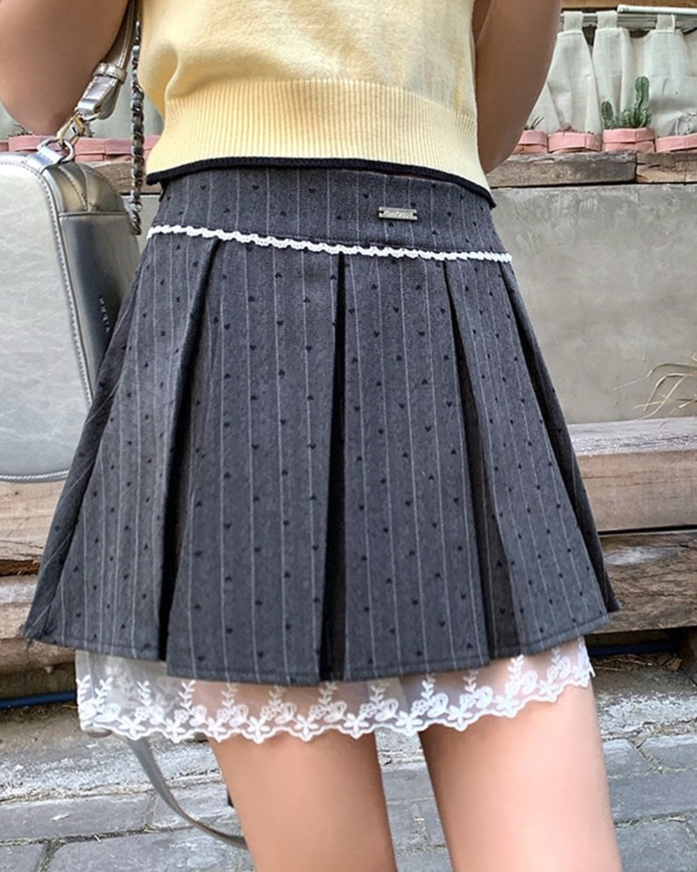 Casual Day Outfits, Easy Trendy Outfits Coquette Lace Bow Pleated Skirt Casual Day Outfits, Easy Trendy Outfits Coquette Lace Bow Pleated Skirt