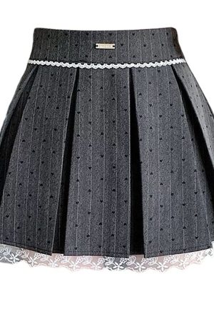 Casual Day Outfits, Easy Trendy Outfits Coquette Lace Bow Pleated Skirt