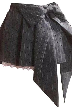 Casual Day Outfits, Easy Trendy Outfits Coquette Lace Bow Pleated Skirt