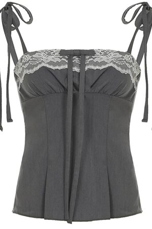 Casual Day Outfits, Easy Trendy Outfits Coquette Ruched Bow Tie Top