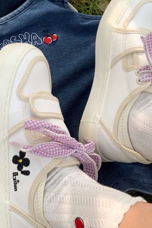 Casual Day Outfits, Easy Trendy Outfits Cottagecore Aesthetic Gingham Sneakers