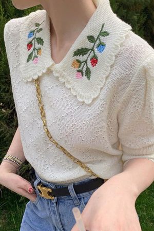 Casual Day Outfits, Easy Trendy Outfits Cottagecore Collar Top