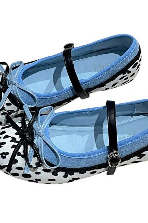 Casual Day Outfits, Easy Trendy Outfits Cow Print Mary Jane Ballet Flats