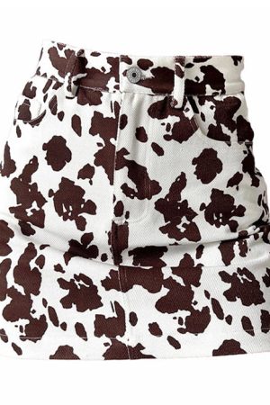 Casual Day Outfits, Easy Trendy Outfits Cow Print Teen Craft Skirt