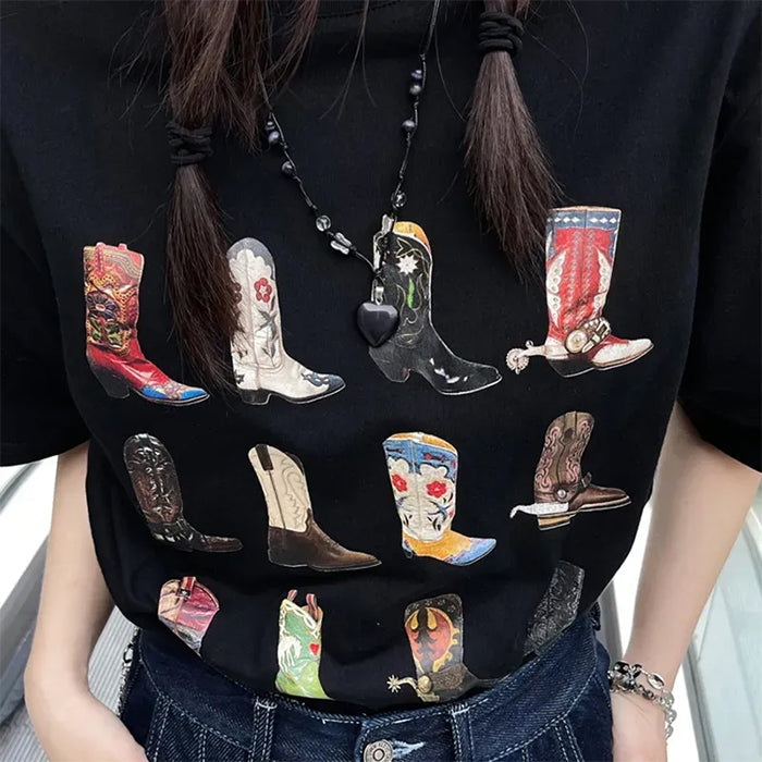 Casual Day Outfits, Easy Trendy Outfits Cowboy Boots Graphic Tee Casual Day Outfits, Easy Trendy Outfits Cowboy Boots Graphic Tee