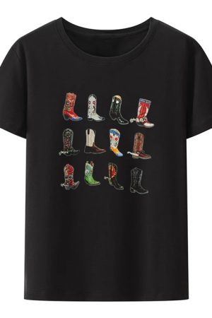 Casual Day Outfits, Easy Trendy Outfits Cowboy Boots Graphic Tee