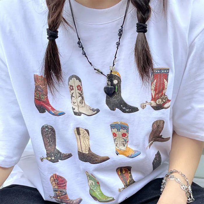 Casual Day Outfits, Easy Trendy Outfits Cowboy Boots Graphic Tee Casual Day Outfits, Easy Trendy Outfits Cowboy Boots Graphic Tee