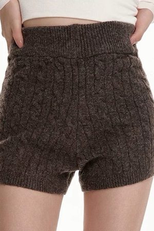 Casual Day Outfits, Easy Trendy Outfits Cozy Days Cable Knitted Shorts