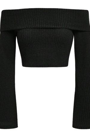 Casual Day Outfits, Easy Trendy Outfits Cozy Days Off Shoulder Knit Top
