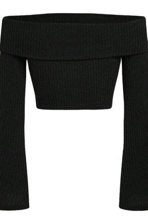 Casual Day Outfits, Easy Trendy Outfits Cozy Days Off Shoulder Knit Top