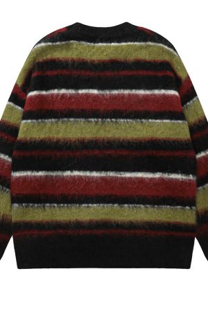 Casual Day Outfits, Easy Trendy Outfits Cozy Reading Striped Oversized Sweater