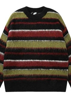 Casual Day Outfits, Easy Trendy Outfits Cozy Reading Striped Oversized Sweater