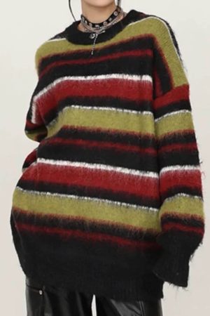Casual Day Outfits, Easy Trendy Outfits Cozy Reading Striped Oversized Sweater