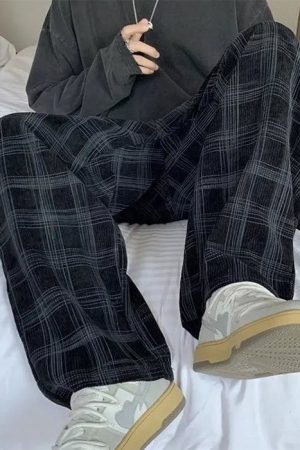 Casual Day Outfits, Easy Trendy Outfits Cozy Up Plaid Pants in Navy