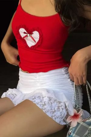 Casual Day Outfits, Easy Trendy Outfits Crimson Heart Crop Top