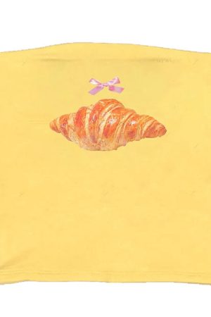 Casual Day Outfits, Easy Trendy Outfits Croissant Print Tube Top