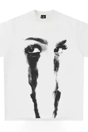 Casual Day Outfits, Easy Trendy Outfits Crying Eyes Graphic Tee