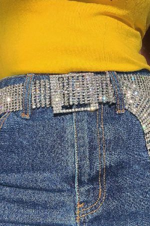 Casual Day Outfits, Easy Trendy Outfits Crystal Chain Belt