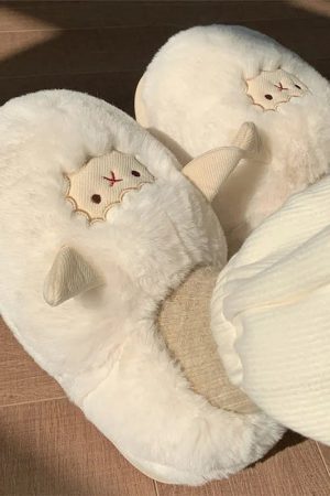 Casual Day Outfits, Easy Trendy Outfits Cute Lamb Fluffy Slippers