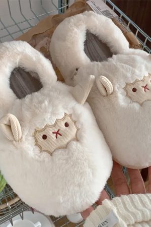 Casual Day Outfits, Easy Trendy Outfits Cute Lamb Fluffy Slippers