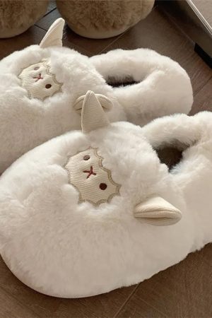 Casual Day Outfits, Easy Trendy Outfits Cute Lamb Fluffy Slippers