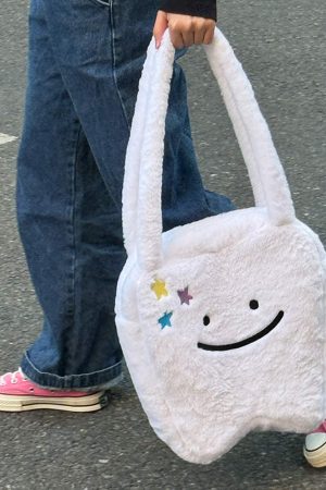 Casual Day Outfits, Easy Trendy Outfits Cute Tooth Plush Tote