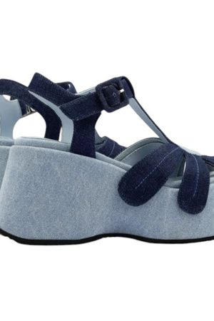 Casual Day Outfits, Easy Trendy Outfits Daisy Denim Platform Sandals