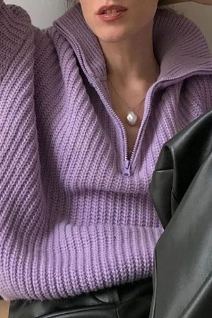 Casual Day Outfits, Easy Trendy Outfits Danish Pastel Zip Up Jumper