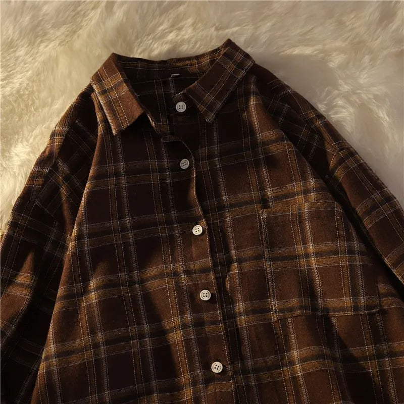 Casual Day Outfits, Easy Trendy Outfits Dark Academia Aesthetic Plaid Shirt Casual Day Outfits, Easy Trendy Outfits Dark Academia Aesthetic Plaid Shirt