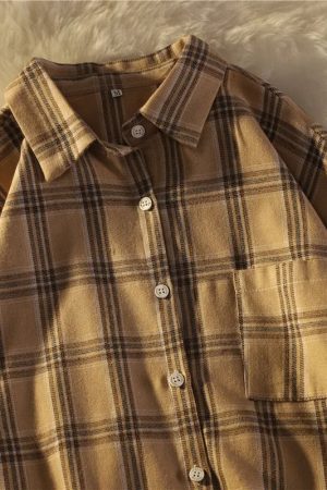 Casual Day Outfits, Easy Trendy Outfits Dark Academia Aesthetic Plaid Shirt