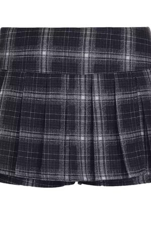 Casual Day Outfits, Easy Trendy Outfits Dark Academia Plaid Mini Skirt