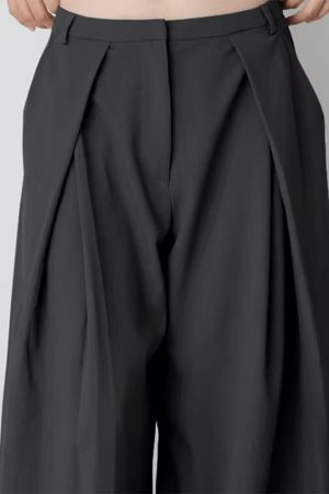 Casual Day Outfits, Easy Trendy Outfits Dark Academia Wide-Leg Pants