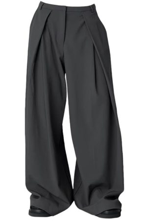 Casual Day Outfits, Easy Trendy Outfits Dark Academia Wide-Leg Pants