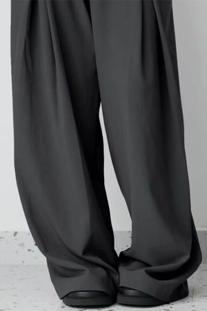 Casual Day Outfits, Easy Trendy Outfits Dark Academia Wide-Leg Pants