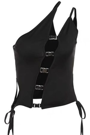 Casual Day Outfits, Easy Trendy Outfits Dark Enigma Asymmetrical Split Top