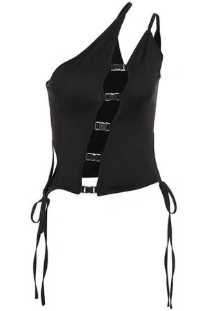 Casual Day Outfits, Easy Trendy Outfits Dark Enigma Asymmetrical Split Top