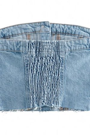 Casual Day Outfits, Easy Trendy Outfits Denim Corset Top