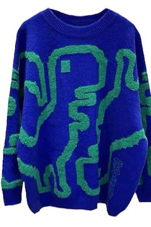 Casual Day Outfits, Easy Trendy Outfits Dinosaur Fuzzy Sweater