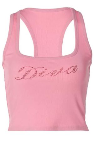 Casual Day Outfits, Easy Trendy Outfits Diva Rhinestone Halter Top