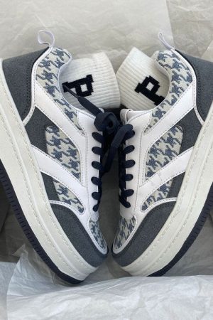 Casual Day Outfits, Easy Trendy Outfits Dogtooth Check Aesthetic Sneakers